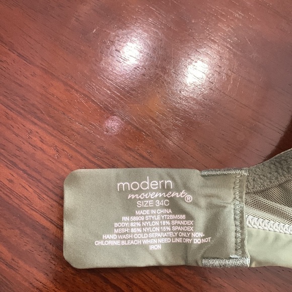 34C Modern Movement sage green bra worn once - Picture 2 of 5
